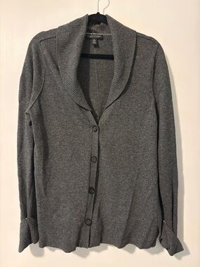 Banana Republic Gray Shawl-Collar Button Front Cardigan